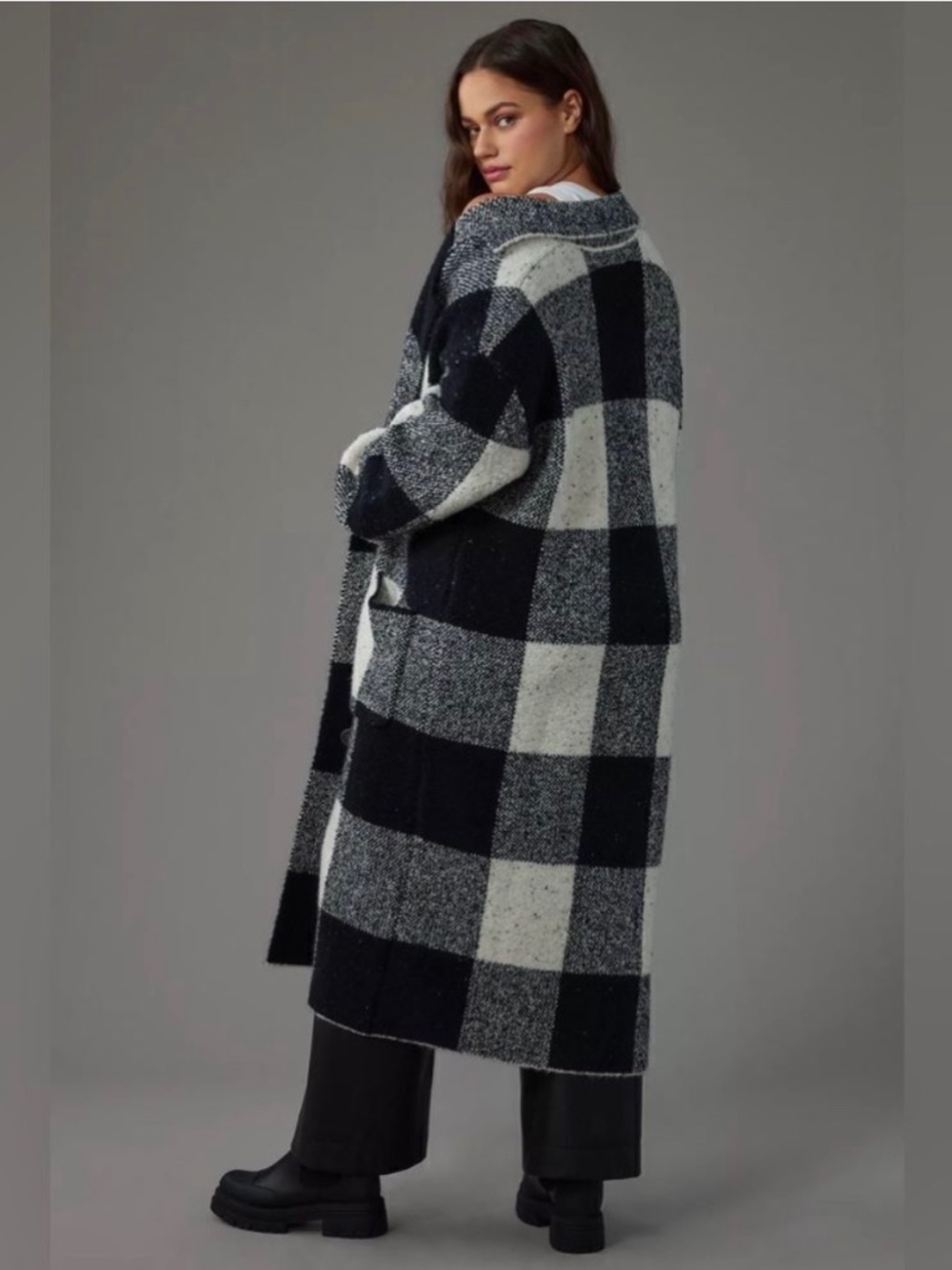PILCRO Patterned Mackinaw Sweater Coat